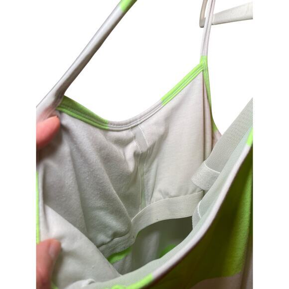 Lululemon Women 8 Power Y Tank Luon Light Bold Stripe Zippy Green‎ Neon Green - Picture 9 of 15